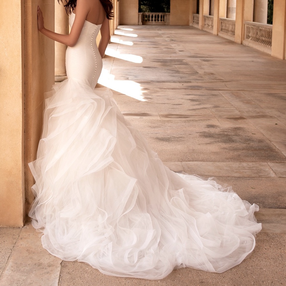 Pronovias Mildred Mermaid Ruffles Wedding Gown Dress